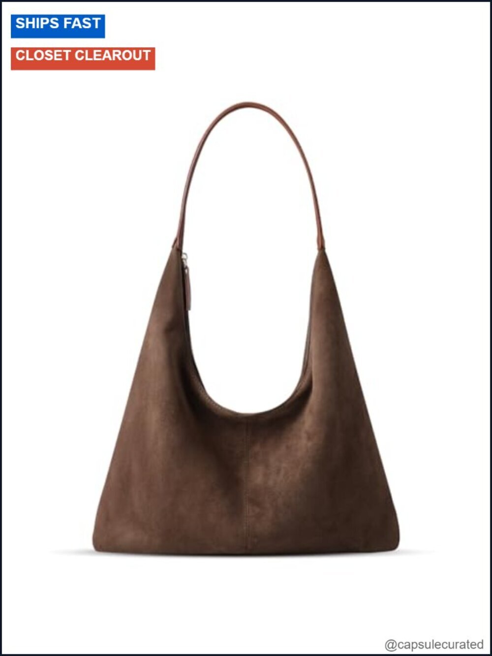 Faux Suede Slouchy Hobo Shoulder Bag Women Tote Satchel Crossbody